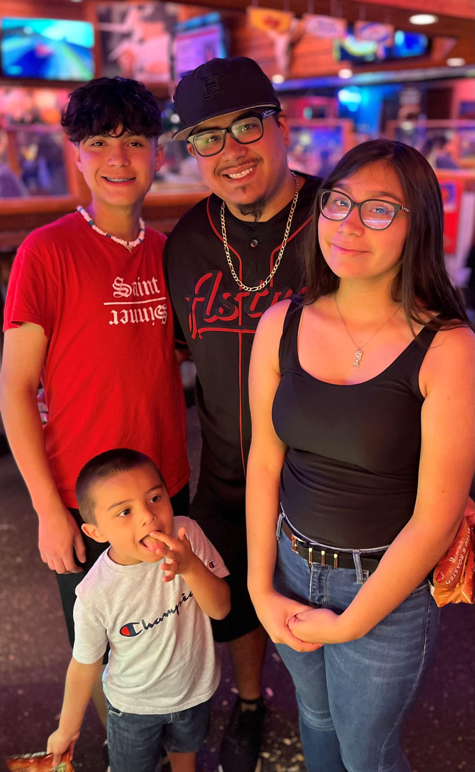 Jordan Gonzales with his three children: Aiden (left), Gissel (right), and Joaquin (middle). (Photo courtesy of Jordan Gonzales)